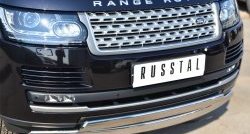 27 649 р. Защита переднего бампера (2 трубыØ75х42 мм, нержавейка) Russtal  Land Rover Range Rover  4 L405 (2012-2017)  с доставкой в г. Калуга. Увеличить фотографию 2