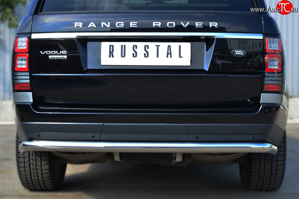 5 599 р. Одинарная защита заднего бампера из трубы диаметром 63 мм (Voque) Russtal Land Rover Range Rover 4 L405 дорестайлинг (2012-2017)  с доставкой в г. Калуга