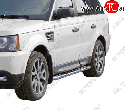 25 999 р. Защита порогов ТехноСфера (Техно Сфера) (нержавейка, с алюминиевым листом, d63.5 mm)  Land Rover Range Rover  3 L322 (2002-2012)  с доставкой в г. Калуга