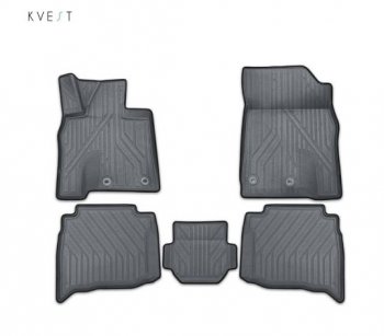 Комплект ковриков салона Kvest Lexus GX 460 2 J150 2-ой рестайлинг (2019-2024)  (Серый, черный кант)