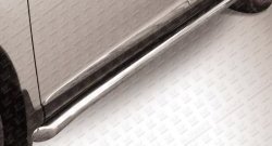 16 699 р. Защита порогов из круглой трубы диаметром 76 мм с загнутыми краями Slitkoff  Lexus RX ( 350,  270) (2012-2019) (Нержавейка, Полированная)  с доставкой в г. Калуга. Увеличить фотографию 1