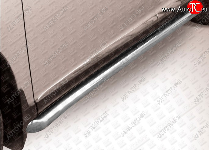 12 999 р. Защита порогов Slitkoff (Ø 76 мм, труба с гибами)  Lexus RX  270 (2015-2019) (Сталь с полимерным покрытием. Цвет: серебристый)  с доставкой в г. Калуга