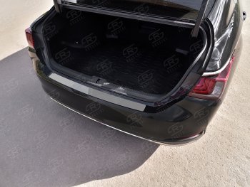 1 399 р. Защитная накладка заднего бампера Russtal Lexus ES350 XV70 дорестайлинг (2018-2021) (Нержавейка полированная)  с доставкой в г. Калуга. Увеличить фотографию 1