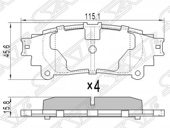 Колодки тормозные SAT (задние) Lexus RX 350 AL10 дорестайлинг (2008-2012)