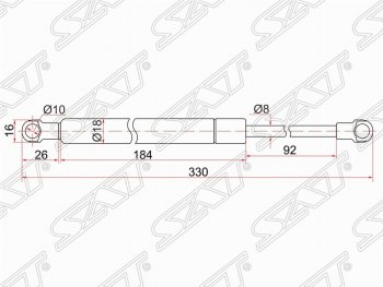 Упор крышки багажника SAT (газовый) Lexus GX 460 2 J150 2-ой рестайлинг (2019-2024)
