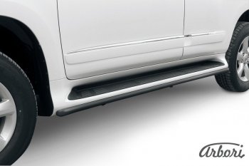 7 649 р. Защита заднего бампера Arbori (черная, 1 труба d42 mm).  Lexus GX  460 (2009-2013)  с доставкой в г. Калуга. Увеличить фотографию 1
