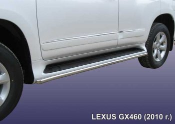 9 749 р. Защита порогов из труб d42 Slitkoff Lexus GX 460 2 J150 дорестайлинг (2009-2013) (Цвет: серебристый)  с доставкой в г. Калуга. Увеличить фотографию 1