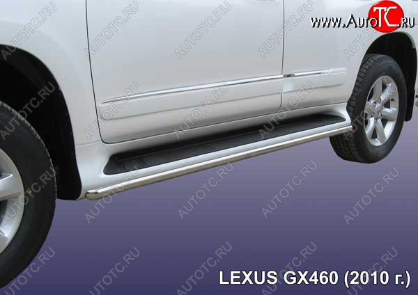 9 749 р. Защита порогов из труб d42 Slitkoff Lexus GX 460 2 J150 дорестайлинг (2009-2013) (Цвет: серебристый)  с доставкой в г. Калуга