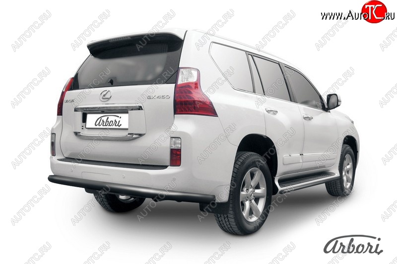 11 789 р. Защита заднего бампера Arbori (черная, 1 труба d76 mm). Lexus GX 460 2 J150 дорестайлинг (2009-2013)  с доставкой в г. Калуга