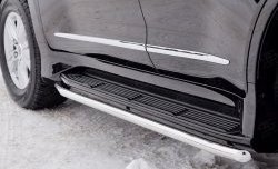 13 349 р. Защита порогов из круглой трубы диаметром 42 мм Russtal Lexus LX 450d J200 (2015-2024)  с доставкой в г. Калуга. Увеличить фотографию 2