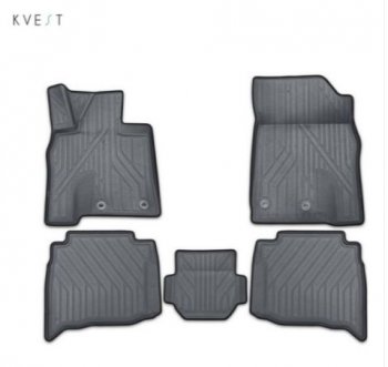 5 999 р. Комплект ковриков салона Kvest  Lexus LX ( 450d,  570) (2015-2024) (Серый, серый кант)  с доставкой в г. Калуга. Увеличить фотографию 1