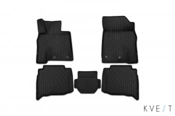 4 649 р. Комплект ковриков салона Kvest Lexus LX 450d J200 (2015-2024) (Черный)  с доставкой в г. Калуга. Увеличить фотографию 1