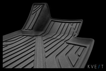 4 649 р. Комплект ковриков салона Kvest Lexus LX 450d J200 (2015-2024) (Черный)  с доставкой в г. Калуга. Увеличить фотографию 2