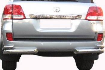 10 999 р. Защита заднего бампера WINBO (уголки, Ø76 и 38 мм, нержавейка)  Lexus LX  570 (2007-2012), Toyota Land Cruiser  200 (2007-2015)  с доставкой в г. Калуга. Увеличить фотографию 3