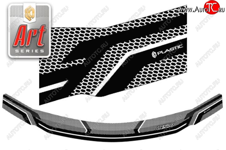 2 399 р. Дефлектор капота CA-Plastiс  Lexus LX  570 (2015-2024) (Серия Art черная)  с доставкой в г. Калуга