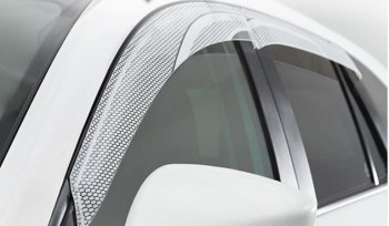2 499 р. Дефлектора окон CA-Plastic  Lexus LX  570 (2015-2024) (Серия Art белая, Без хром.молдинга, Крепление только на скотч)  с доставкой в г. Калуга. Увеличить фотографию 2