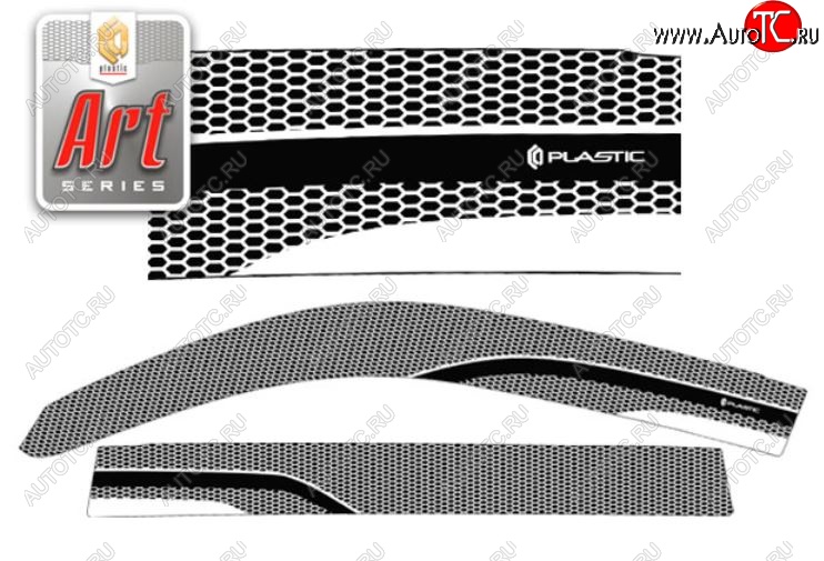 2 499 р. Дефлектора окон CA-Plastic  Lexus LX  570 (2015-2024) (Серия Art черная, Без хром.молдинга, Крепление только на скотч)  с доставкой в г. Калуга