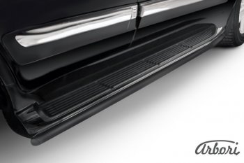 Защита заднего бампера Arbori (черная, 1 труба d42 mm). Lexus LX 570 J200 1-ый рестайлинг (2012-2015)