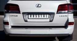 14 999 р. Защита заднего бампера (Ø75x42 мм, нержавейка) Russtal  Lexus LX  570 (2012-2015)  с доставкой в г. Калуга. Увеличить фотографию 1