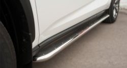 24 749 р. Широкая защита порогов F SPORT Russtal  Lexus NX  200T (2015-2024) (Текстура поверхности листа №1)  с доставкой в г. Калуга. Увеличить фотографию 2