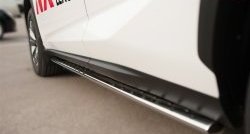 24 749 р. Защита порогов с круглыми вставками для ног из овальной трубы диаметром 75x42 мм F SPORT Russtal  Lexus NX  200T (2015-2024)  с доставкой в г. Калуга. Увеличить фотографию 1