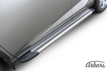 Порожки для ног Arbori Luxe Silver Lexus NX 300h Z10 дорестайлинг (2014-2017)