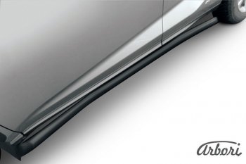 8 369 р. Защита штатных порогов Arbori (черная, d57 mm).  Lexus NX  300h (2014-2017)  с доставкой в г. Калуга. Увеличить фотографию 1