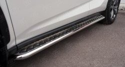 24 599 р. Порожки для ног (Ø42) Russtal  Lexus NX  200 (2014-2017) (лист - алюминий, профиль - нержавейка)  с доставкой в г. Калуга. Увеличить фотографию 3