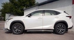 18 749 р. Защита порогов из круглой трубы диаметром 63 мм SLITKOFF  Lexus NX200  Z10 (2014-2017) дорестайлинг  с доставкой в г. Калуга. Увеличить фотографию 2