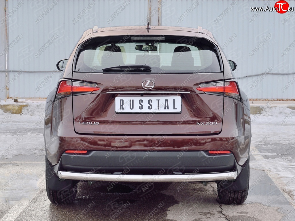 16 999 р. Защита заднего бампера (Ø63 мм, нержавейка) Russtal  Lexus NX  200 (2014-2017)  с доставкой в г. Калуга