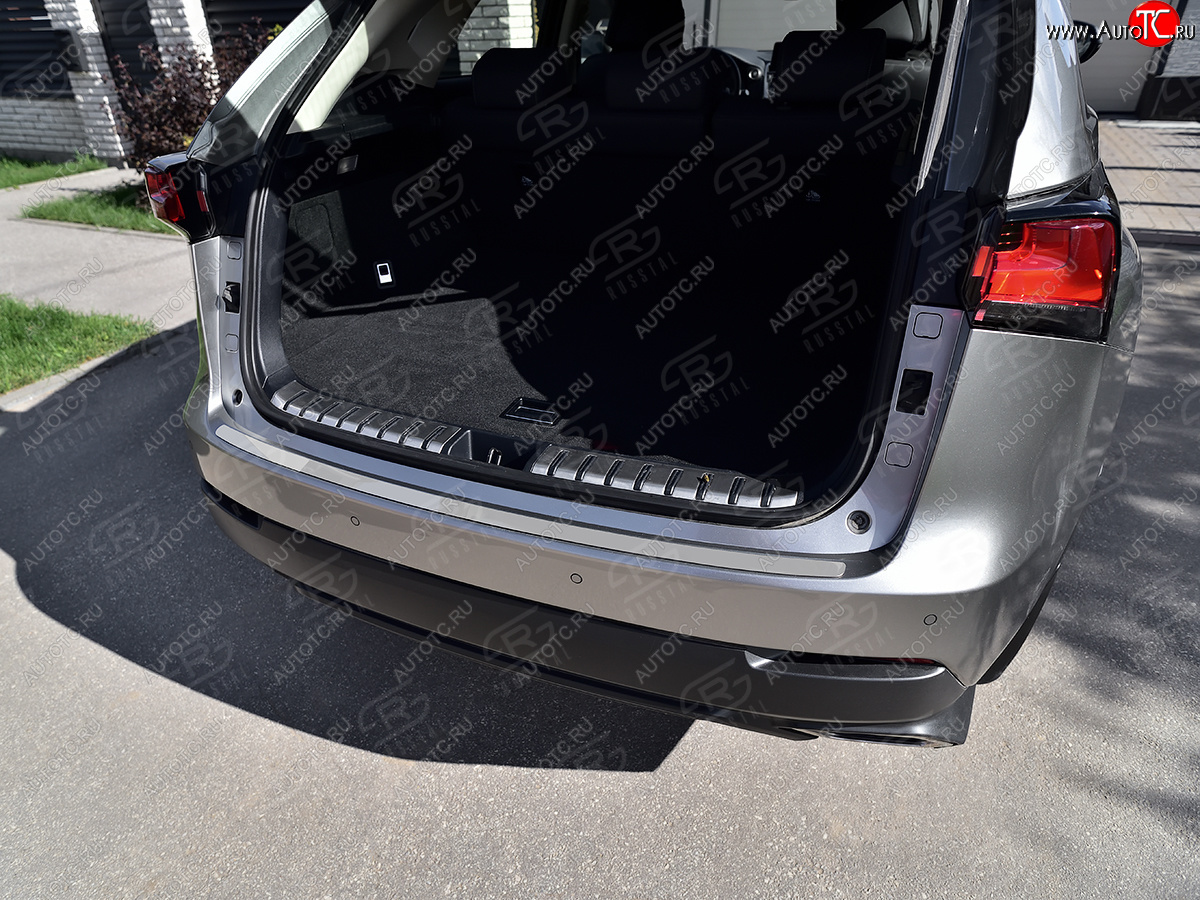 2 199 р. Защитная накладка заднего бампера Russtal  Lexus NX  200 (2014-2017) (Нержавейка полированная)  с доставкой в г. Калуга