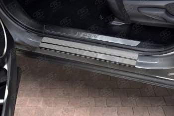 1 749 р. Накладки порожков салона Russtal Lexus NX 200 Z10 дорестайлинг (2014-2017) (Нержавейка полированная)  с доставкой в г. Калуга. Увеличить фотографию 2