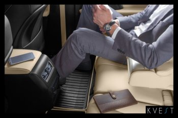 4 649 р. Коврик в салони премиум-класса Kvest  Lexus RX ( 450,  350,  200T) (2015-2019) (Черный с бежевой окантовкой)  с доставкой в г. Калуга. Увеличить фотографию 10