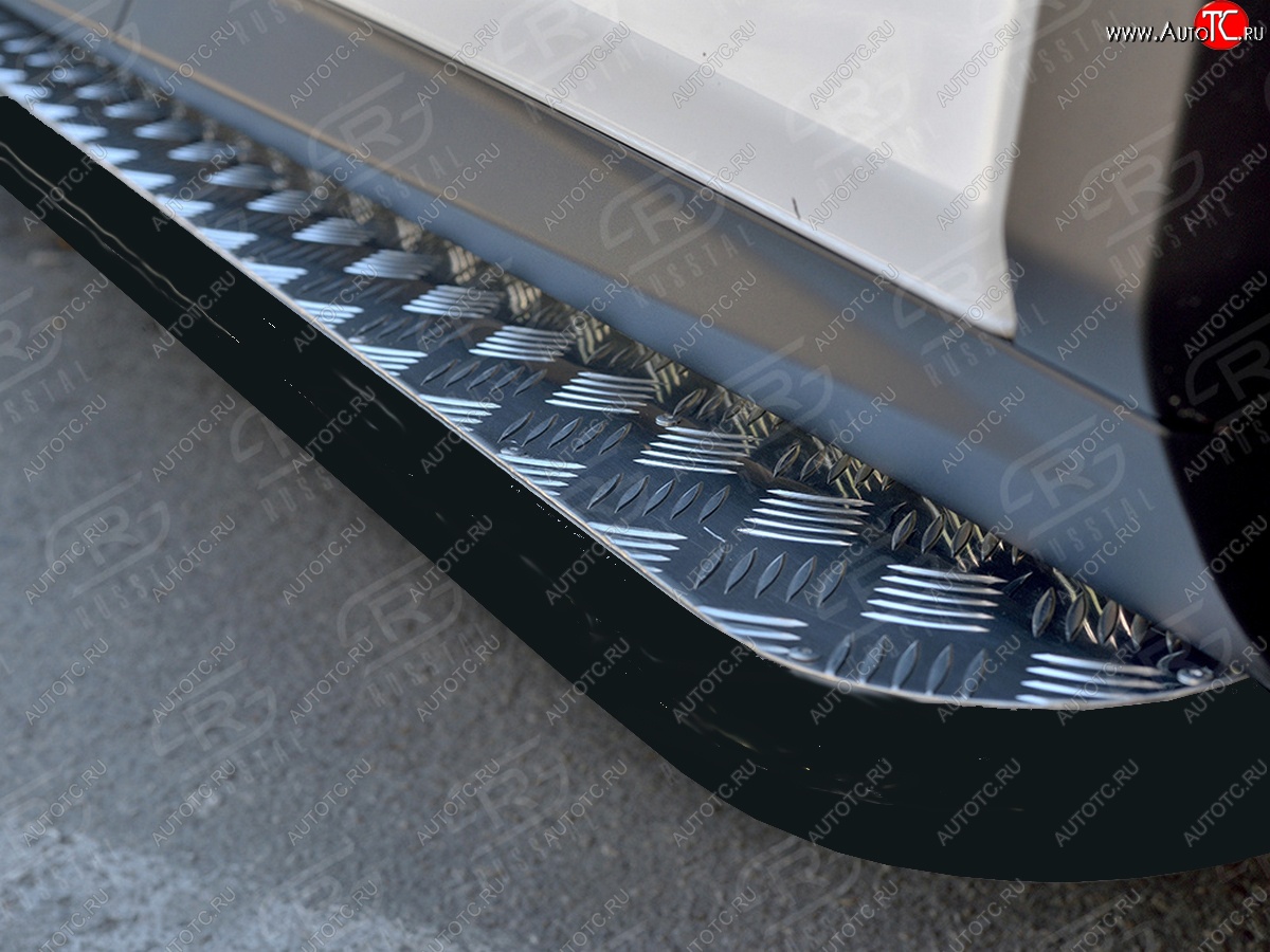 20 999 р. Порожки для ног (кроме комплектации F-Sport) Russtal (Ø42 мм)  Lexus RX350L  AL20 (2017-2022) (Лист алюминиевый, труба - сталь окрашенная в черный цвет)  с доставкой в г. Калуга