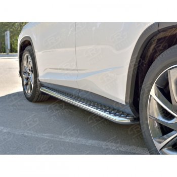 20 999 р. Широкая защита порогов с трубой диаметром 42 мм Russtal v2  Lexus RX  200T (2015-2017)  с доставкой в г. Калуга. Увеличить фотографию 2