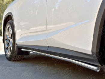 Защита порогов Russtal из круглой трубы диаметром 42 мм v3 Lexus RX 200T AL20 дорестайлинг (2015-2017)