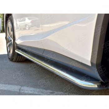 30 649 р. Широкая защита порогов с трубой диаметром 42 мм Russtal v3  Lexus RX  200T (2015-2017)  с доставкой в г. Калуга. Увеличить фотографию 2