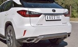 13 999 р. Защита заднего бампера (Ø42 мм волна под машину, нержавейка) Russtal Lexus RX 200T AL20 дорестайлинг (2015-2017)  с доставкой в г. Калуга. Увеличить фотографию 3