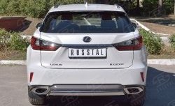 15 649 р. Защита заднего бампера (Ø75x42 мм, нержавейка) Russtal  Lexus RX  200T (2015-2017)  с доставкой в г. Калуга. Увеличить фотографию 1