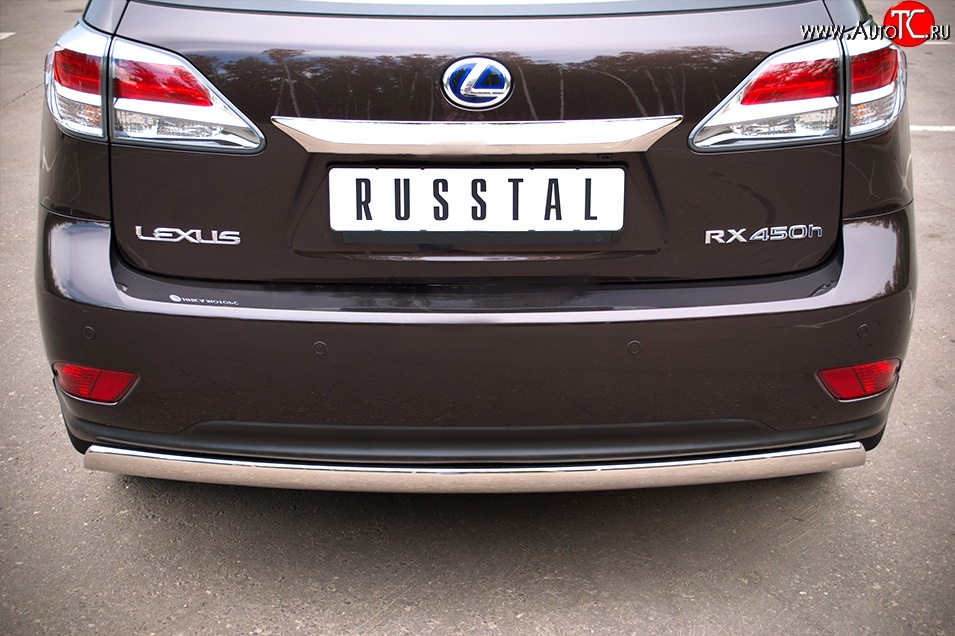 16 849 р. Защита заднего бампера (Ø75x42 мм, нержавейка) Russtal  Lexus RX ( 350,  450H,  270) (2008-2012)  с доставкой в г. Калуга