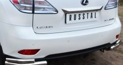 17 999 р. Защита заднего бампера (2 трубы Ø63 и 42 мм уголки, нержавейка) Russtal  Lexus RX ( 350,  450H,  270) (2008-2012)  с доставкой в г. Калуга. Увеличить фотографию 2