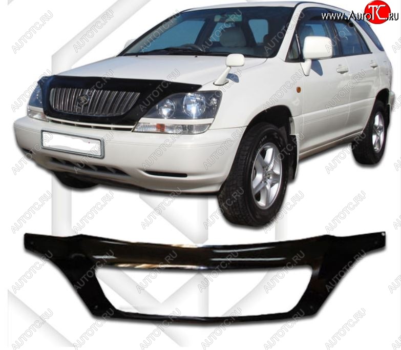 2 599 р. Дефлектор капота CA-Plastiс exclusive  Lexus RX300  XU10 (1995-2001) дорестайлинг (Classic черный, Без надписи)  с доставкой в г. Калуга