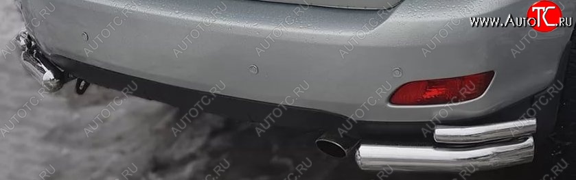 20 999 р. Защита заднего бампера (2 трубы Ø76 и 42 мм уголки, нержавейка, пневмоподвеска) Russtal Lexus RX 330 XU30 (2003-2006)  с доставкой в г. Калуга