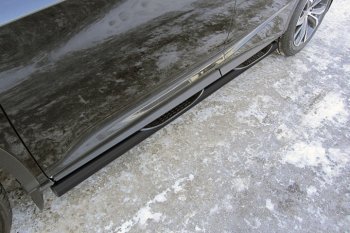 13 899 р. Защита порогов из труб d76 Slitkoff (с проступью)  Lexus RX  350 (2015-2019) (Цвет: серебристый)  с доставкой в г. Калуга. Увеличить фотографию 1