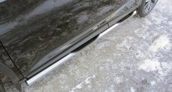 Защита порогов с пластиковыми вставками для ног из круглой трубы диаметром 76 мм Slitkoff Lexus RX 350 AL20 дорестайлинг (2015-2019)
