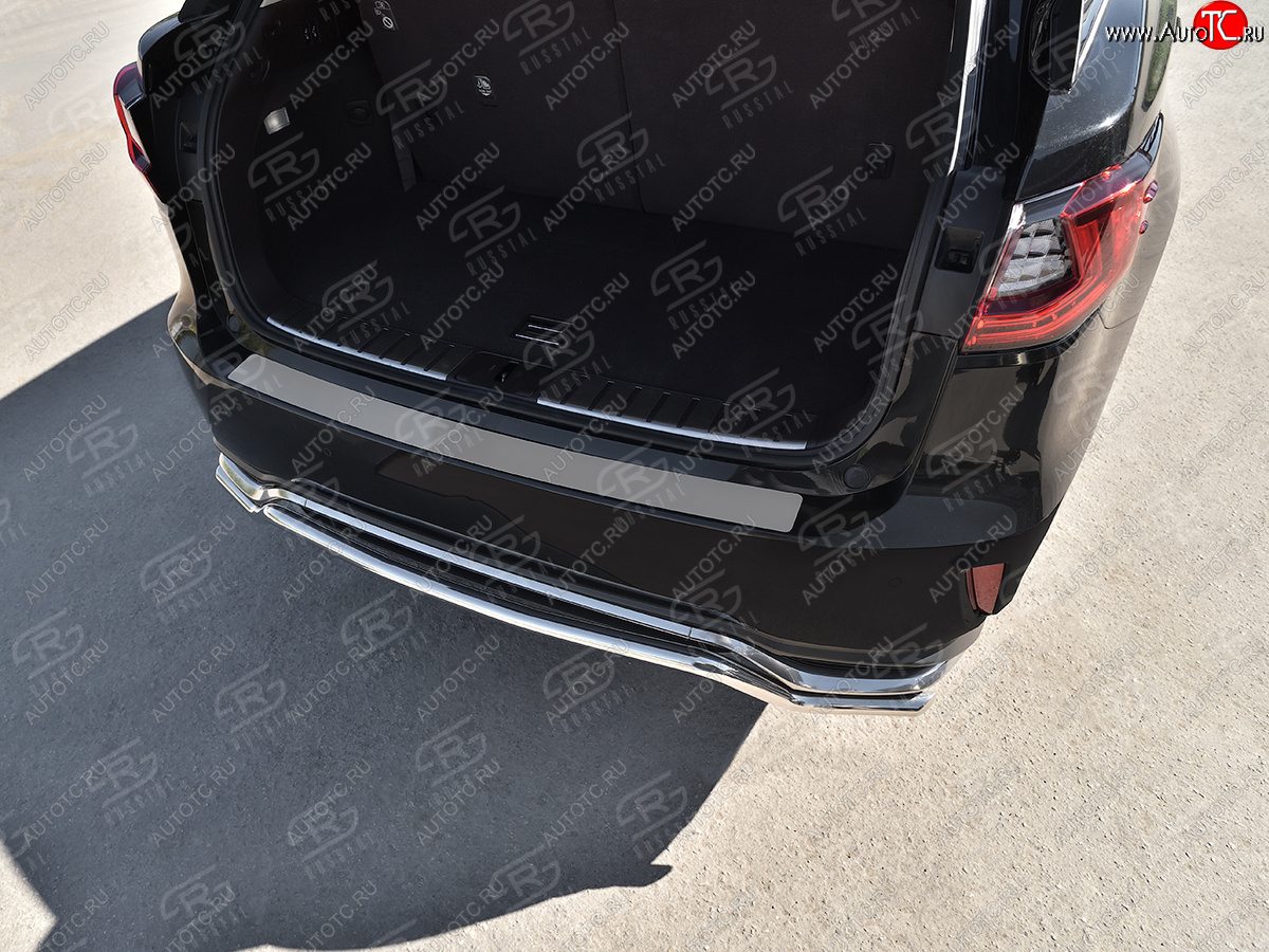 2 699 р. Защитная накладка заднего бампера Russtal  Lexus RX  350 (2015-2019) (Нержавейка шлифованная)  с доставкой в г. Калуга