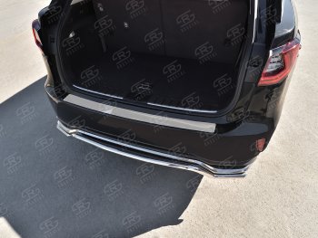 2 199 р. Защитная накладка заднего бампера Russtal  Lexus RX  350 (2015-2019) (Нержавейка полированная)  с доставкой в г. Калуга. Увеличить фотографию 1