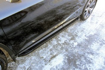 13 799 р. Пороги алюминиевые Slitkoff  Lexus RX  350 (2015-2019) (Optima Black )  с доставкой в г. Калуга. Увеличить фотографию 1