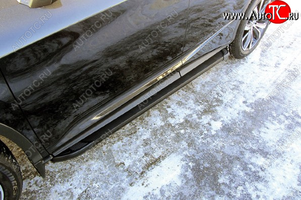 13 799 р. Пороги алюминиевые Slitkoff  Lexus RX  350 (2015-2019) (Optima Black )  с доставкой в г. Калуга