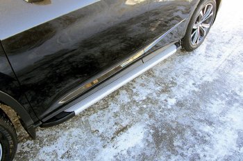 13 799 р. Пороги алюминиевые Slitkoff  Lexus RX  350 (2015-2019) (Optima Silver)  с доставкой в г. Калуга. Увеличить фотографию 1